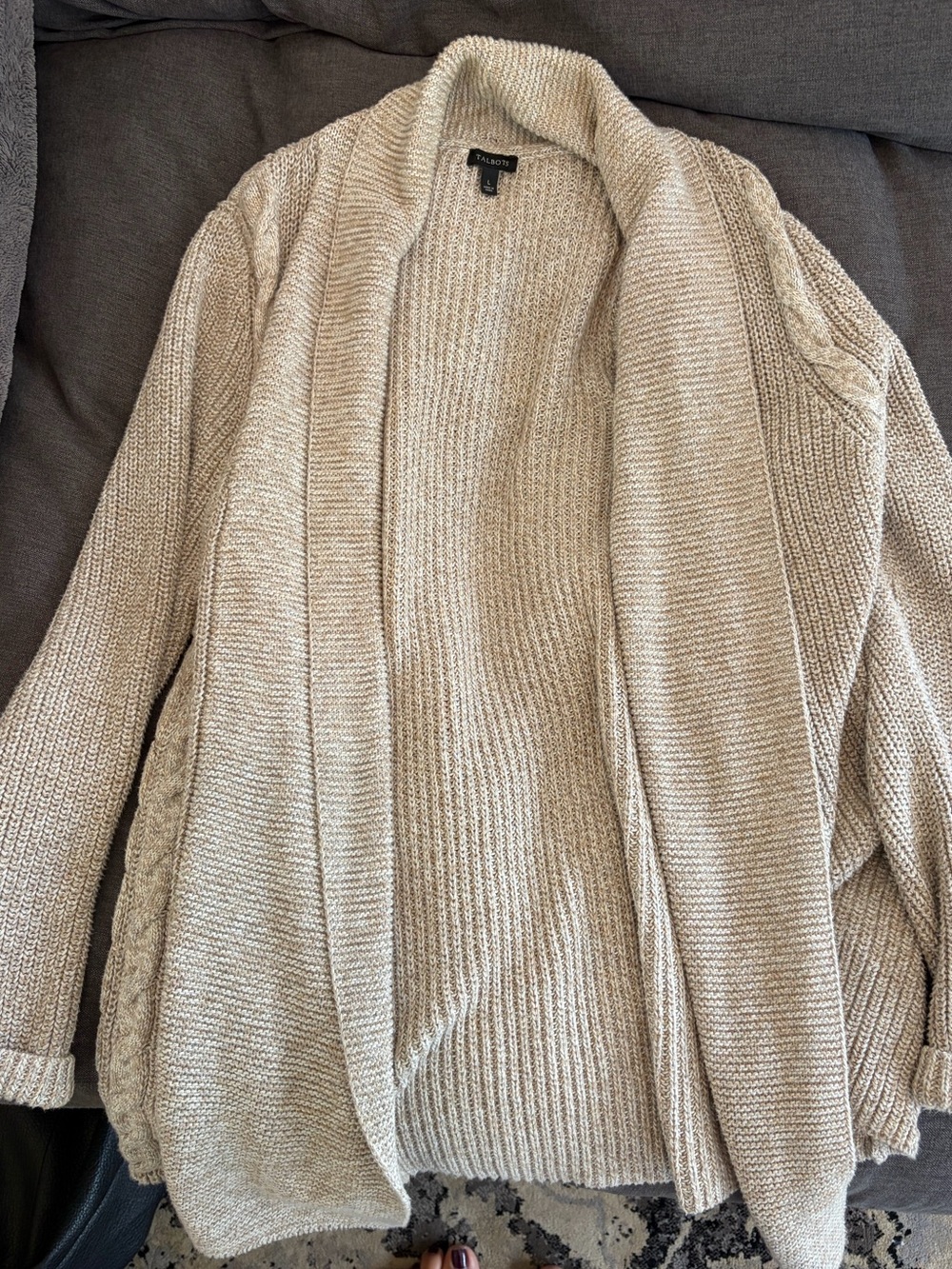 Talbots Neutral Marled Crewneck Sweater